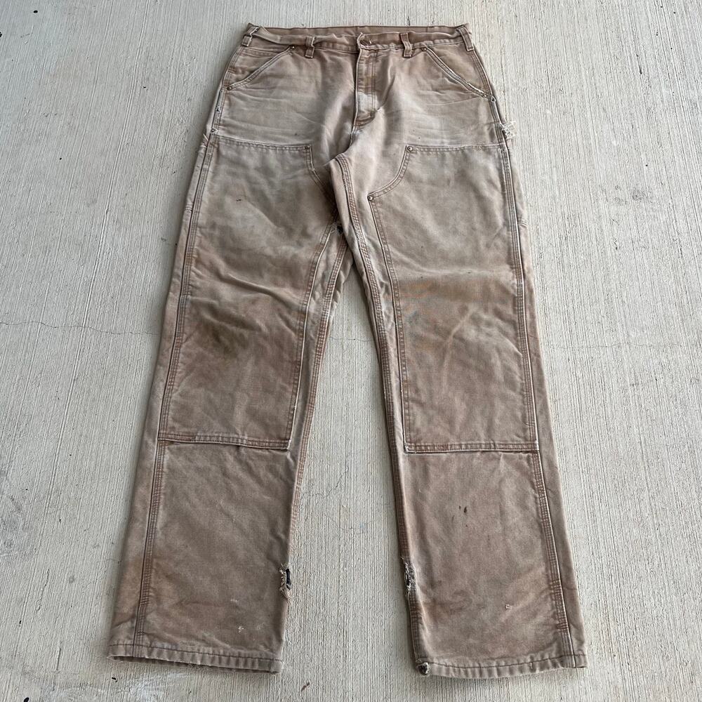 Carhartt brown Flannel lined double knee work wear carpenter pants
